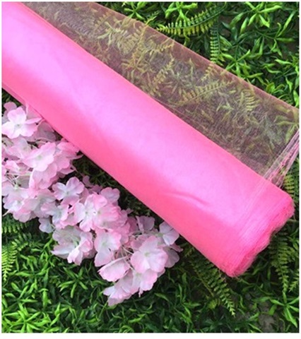 1Roll X 10 Yards Pink Organza Ribbon 48cm Wide Wedding Favor - Click Image to Close